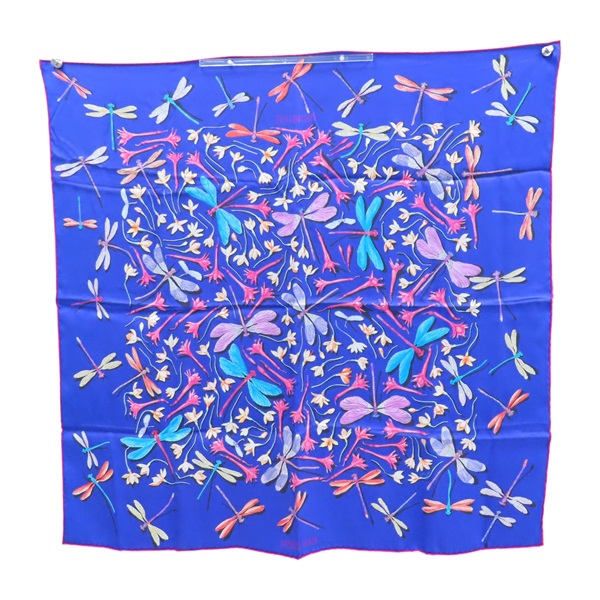 紫色 絲綢 DRAGONFLIES 方巾 65*65【HERMES 愛馬仕】