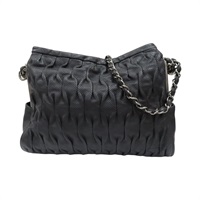 黑色 牛皮 銀鍊 肩背包【CHANEL 香奈兒】