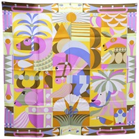 多色 Parade Enfanfare 絲綢 絲巾 90x90 004006S 02【HERMES 愛馬仕】 004006S 02