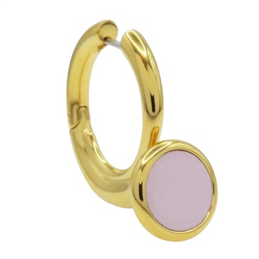 粉色 鍍金 單邊 針式耳環【HERMES 愛馬仕】