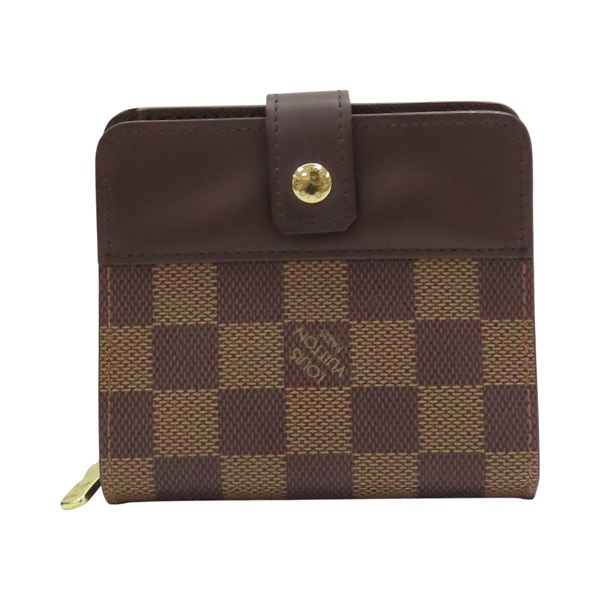 棕色 棋盤格 帆布 金扣 Compact 中夾 N61668【LOUIS VUITTON LV 路易威登】 N61668