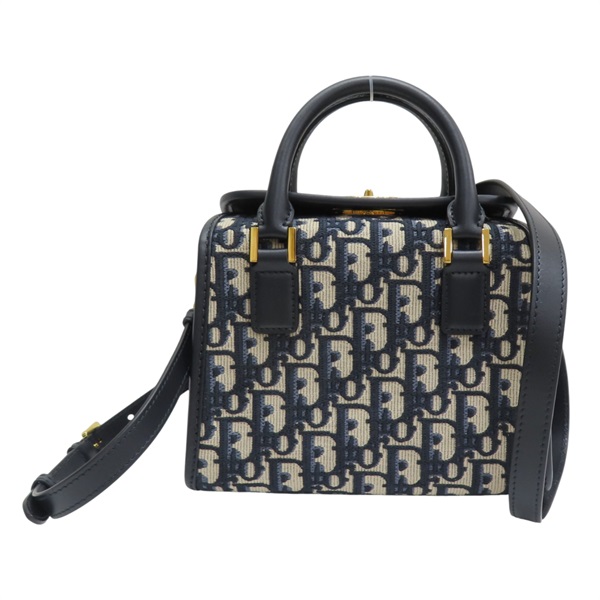 藍色 緹花帆布 BOSTON BAG 兩用包 【Dior 迪奧】