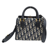 藍色 緹花帆布 BOSTON BAG 兩用包 【Dior 迪奧】