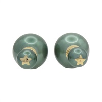 綠色 鍍金 圓形 耳環【Dior 迪奧 】