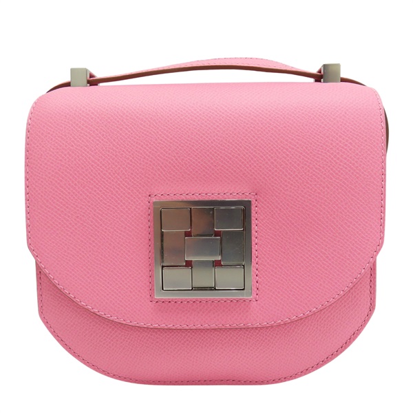 奶昔粉 Epsom牛皮 Mosaique Au 24-17 肩背包 Y刻 銀釦【HERMES 愛馬仕】