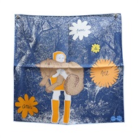 藍色 絲綢 Amis pour la Vie 方巾 絲巾【HERMES 愛馬仕】