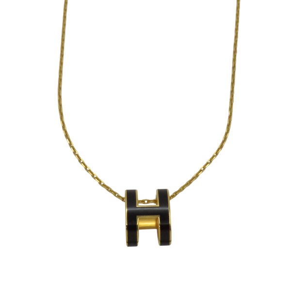 黑色漆面 金色鍍金 Pop H 項鍊【HERMES 愛馬仕】