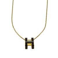 黑色漆面 金色鍍金 Pop H 項鍊【HERMES 愛馬仕】