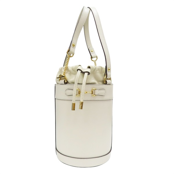 米白色 牛皮 Horsebit 1955 水桶包 手提包【GUCCI 古馳】 637115