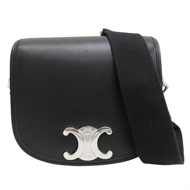 黑色 牛皮 BESACE STRAP TRIOMPHE 肩背包【CELINE 賽琳】 117883GAO