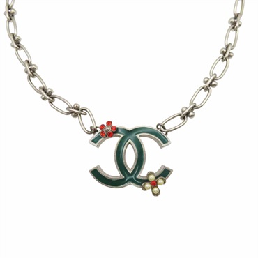 綠色 LOGO 小花 項鍊【CHANEL 香奈兒】