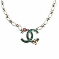 綠色 LOGO 小花 項鍊【CHANEL 香奈兒】
