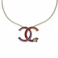 橘 紫色LOGO 瓢蟲 項鍊【CHANEL 香奈兒】