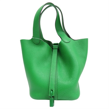 竹子綠 Taurillon牛皮 Picotin Lock 18 手提包 Z刻【HERMES 愛馬仕】