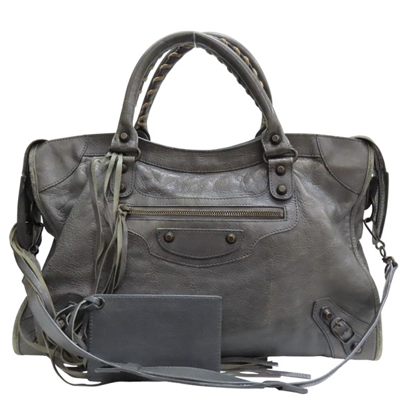 灰色 山羊皮 City 兩用包【BALENCIAGA 巴黎世家】 115748