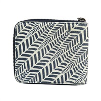 藍/白色 牛皮 拉鍊短夾 【TOD S 托德斯】