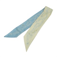 藍/白色 絲綢 雙面絲巾【CHANEL 香奈兒】