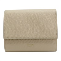 杏色 牛皮 金扣 三折短夾 10B573BEL【CELINE 賽琳】 10B573BEL