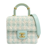 綠色布面 Top handle 肩背包【CHANEL 香奈兒】