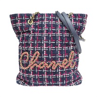 藍色 毛呢編織 手提包【CHANEL 香奈兒】