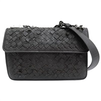 深棕色 羊皮編織 Olimpia 肩背包【BOTTEGA VENETA BV 寶緹嘉】