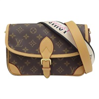 棕色 原花帆布 Diane 肩背包【LOUIS VUITTON LV 路易威登】 M45985