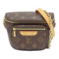 棕色 原花帆布 Mini Bumbag 肩背包【LOUIS VUITTON LV 路易威登】 M82335