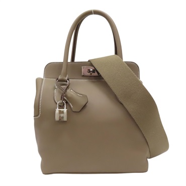 大象灰 Evercolor牛皮 Toolbox 20 兩用包 T刻 銀釦【HERMES 愛馬仕】