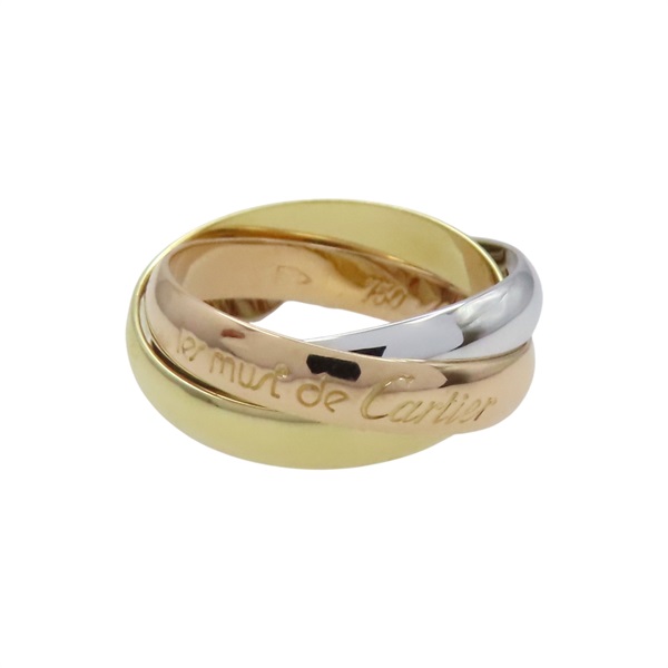 18K 三色三金 Trinity 三環戒指 48【Cartier 卡地亞】