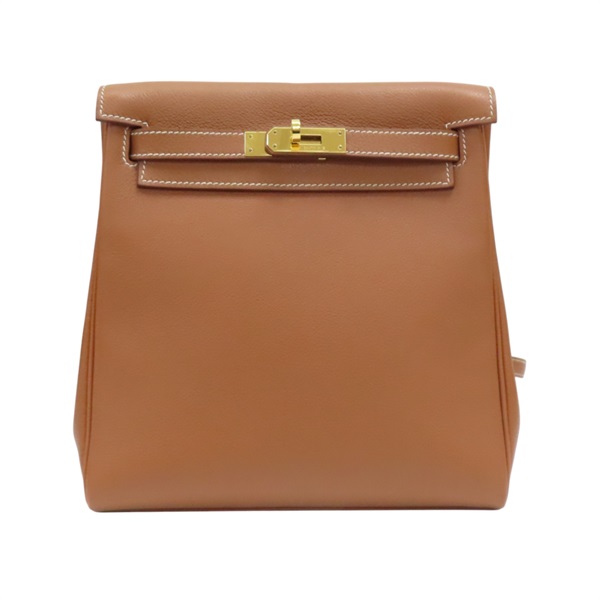 金棕色 Evercolor牛皮 Kelly Ado 後背包 Z刻 金釦【HERMES 愛馬仕】