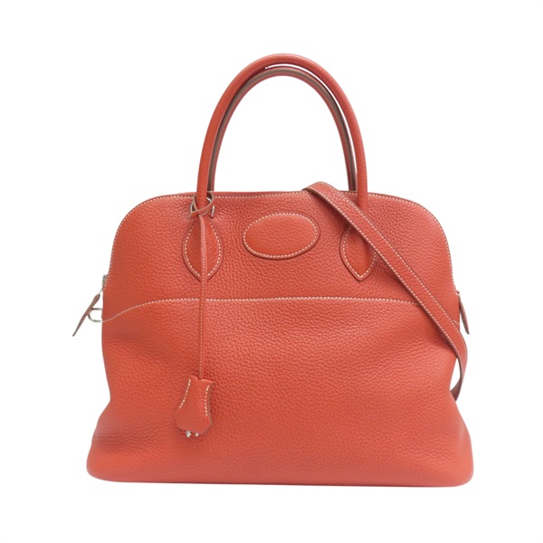 紅色 Taurillon牛皮 Bolide 35 柏莉包 銀扣 □Q刻【HERMES 愛馬仕】