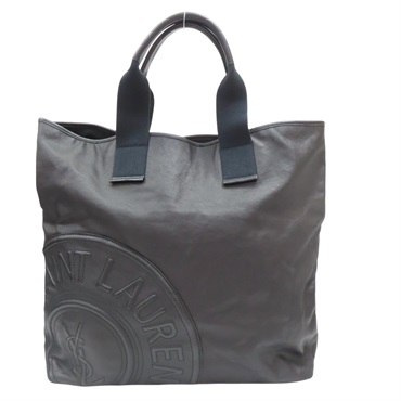 黑色 皮革 帆布 托特包 肩背包【SAINT LAURENT YSL 聖羅蘭】