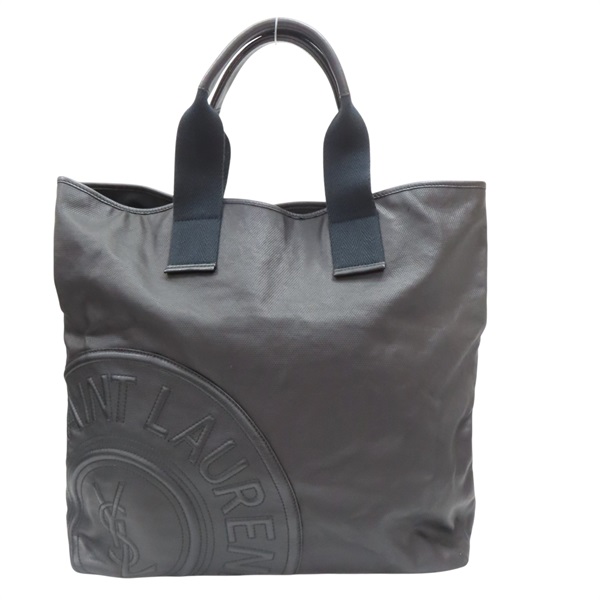 黑色 皮革 帆布 托特包 肩背包【SAINT LAURENT YSL 聖羅蘭】