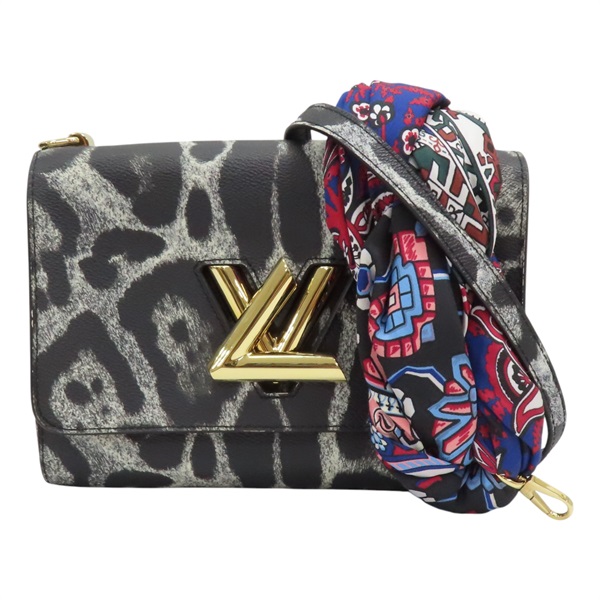 黑色 印花帆布 Wild Animal 豹紋 Twist MM 兩用包【LOUIS VUITTON LV 路易威登】 M52048