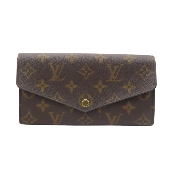 棕色 原花帆布 Sarah 扣式長夾【LOUIS VUITTON LV 路易威登】 M60531