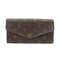 棕色 原花帆布 Sarah 扣式長夾【LOUIS VUITTON LV 路易威登】 M60531