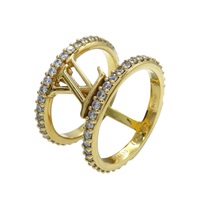 金色鍍金 水晶 LV Iconic 戒指 S【LOUIS VUITTON LV 路易威登】 M1463S