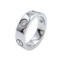 18K白金 3PD鑽石 Love 戒指【Cartier 卡地亞】