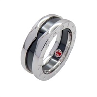 925純銀 黑色陶瓷 Save the Children B.zero1 戒指 50【BVLGARI 寶格麗】