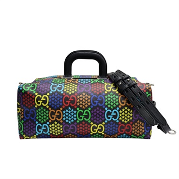 黑色 GG Supreme Psychedelic帆布 迷幻圖案 手提包 行李袋【GUCCI 古馳】 587866