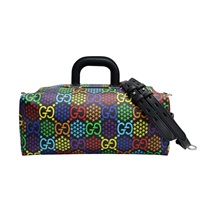 黑色 GG Supreme Psychedelic帆布 迷幻圖案 手提包 行李袋【GUCCI 古馳】 587866