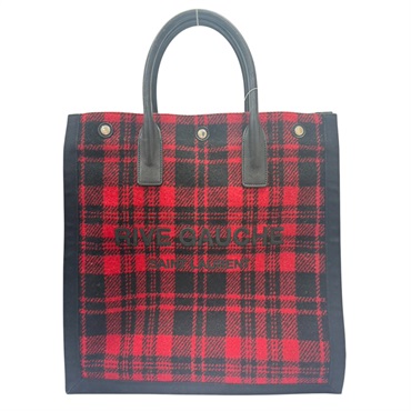 黑紅格紋 毛絨 Rive Gauche 手提包【SAINT LAURENT YSL 聖羅蘭】 VLR632539