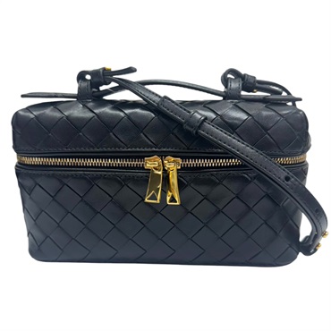 黑色 羊皮編織 肩背包【BOTTEGA VENETA BV 寶緹嘉】 789109V3IV18425