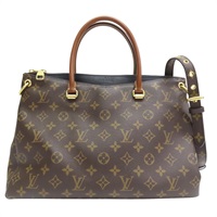 棕色 原花 PVC塗層帆布 Pallas MM 兩用包【LOUIS VUITTON LV 路易威登】 M41064
