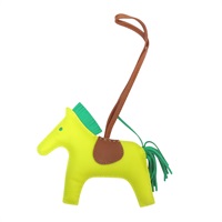 黃/綠/棕色 Agneau milo羊皮 Rodeo MM 吊飾 無刻印【HERMES 愛馬仕】