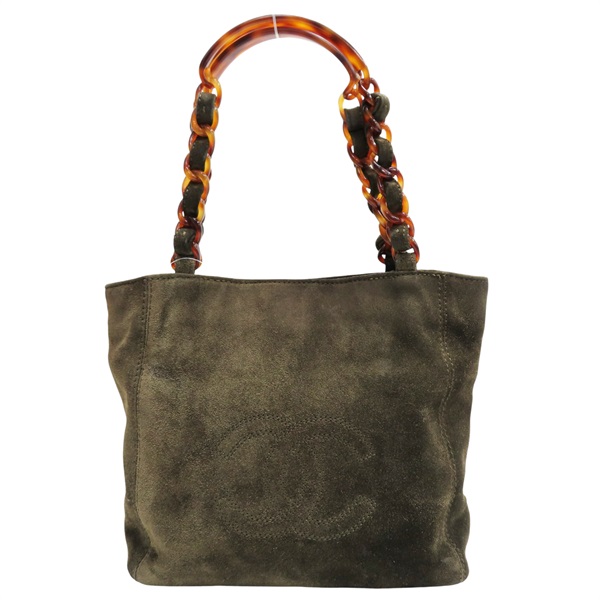 綠色 麂皮 肩背包【CHANEL 香奈兒】