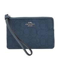 藍色 帆布 手拿包【COACH 寇馳】 CW862