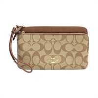 棕色 PVC塗層帆布 手拿包 C5576【COACH 寇馳】 C5576