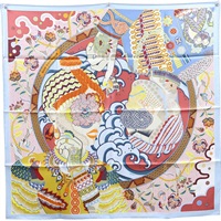 多色 DUO COSMIQUE 絲綢 絲巾 00376S 08 90x90【HERMES 愛馬仕】 00376S 08