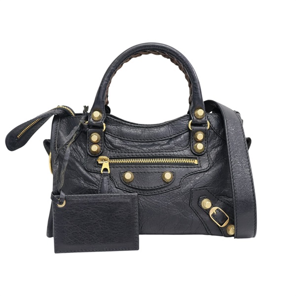 黑色羊皮 Classic Mini City 兩用包 309544【Balenciaga 巴黎世家】 309544